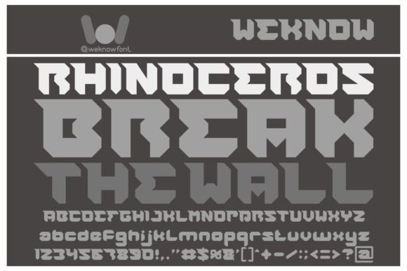 Rhinoceros Break the Wall Font
